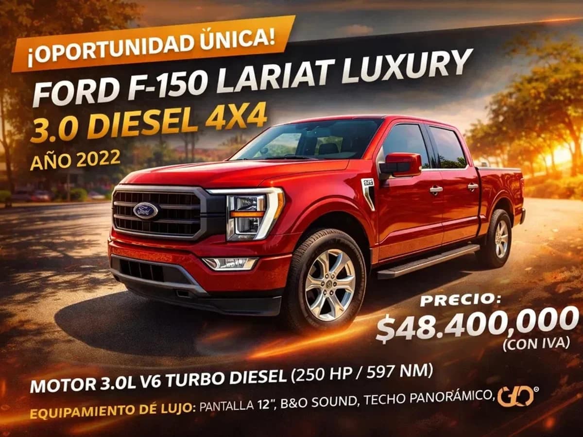 FORD F150 LARIAT LUXURY DIESEL 3.0CC TECHO CUERO ((TIENE IVA)) REAL OPORTUNIDAD