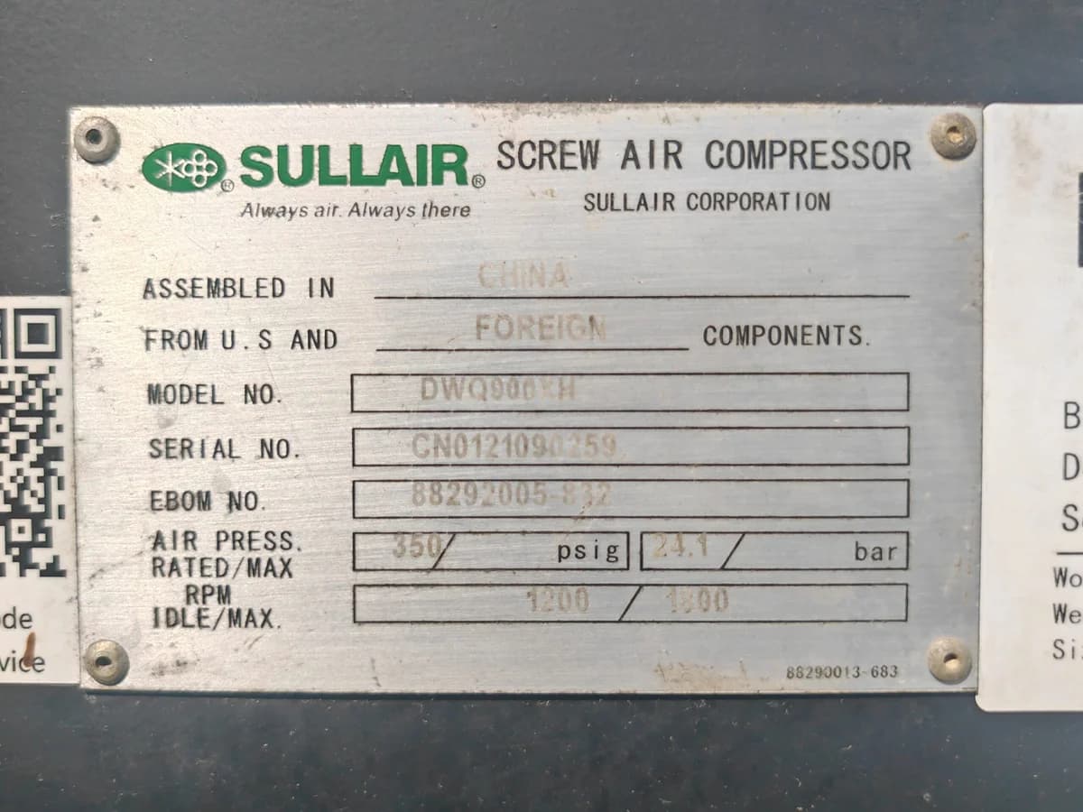 Compresor SULLAIR 900 XHH - Imagen 13