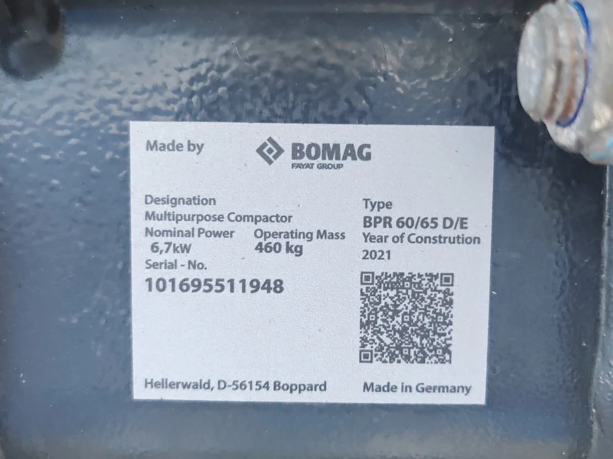 Placa Compactadora BOMAG BPR 60-65D - 2022 - Imagen 2